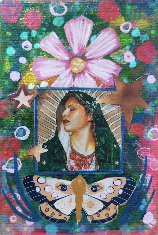 moeder Maria mixed media artwork